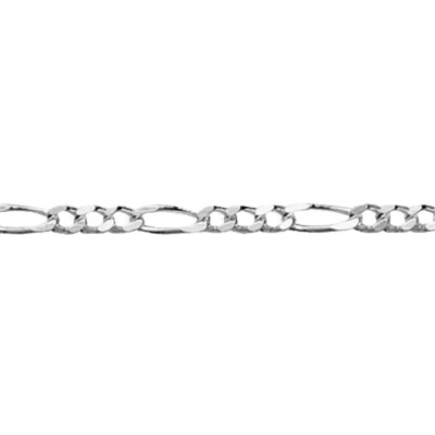 Chaîne maille alternée en argent rhodié