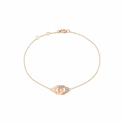 Bracelet Menottes dinh van chaîne forçat R8 en or rose et diamants