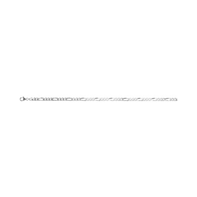 Bracelet chaîne maille alternée en argent rhodié