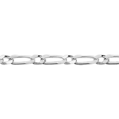 Chaîne maille alternée en argent rhodié