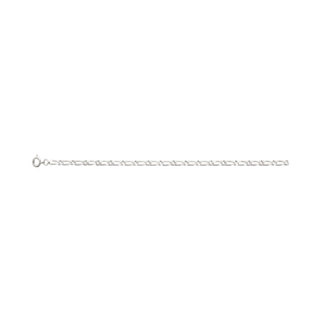 Collier figaro 1+1 en argent, 45cm