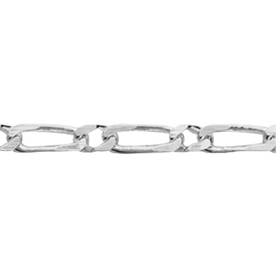 Chaîne maille alternée en argent rhodié