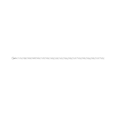 Chaîne maille alternée en argent rhodié, taille 55cm