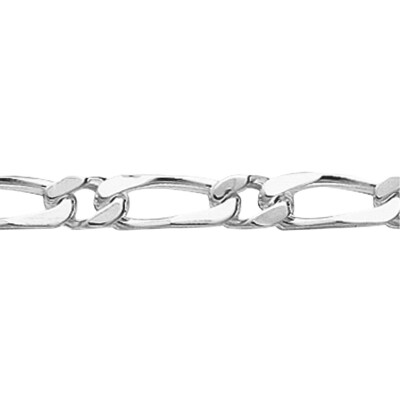 Chaîne maille alternée en argent rhodié