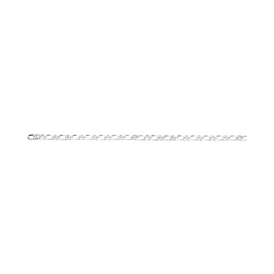 Collier maille alternée en argent rhodié