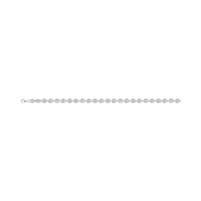 Collier maille grain-café en argent rhodié