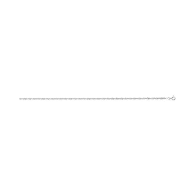 Collier chaîne maille Singapour en argent rhodié, taille 42cm