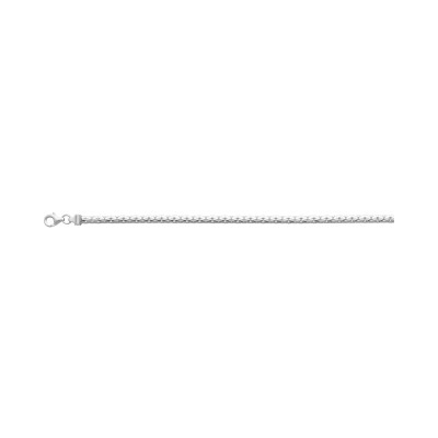 Colliermaille haricot en argent rhodié
