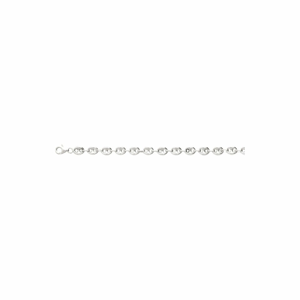 Bracelet grain de café en argent rhodié