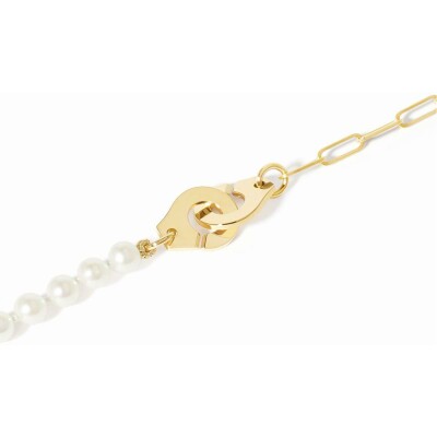 Bracelet Dinh Van de perles Menottes dinh van XS en or jaune et perle d'eau douce