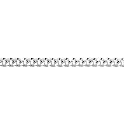 Collier chaîne maille gourmette en argent rhodié