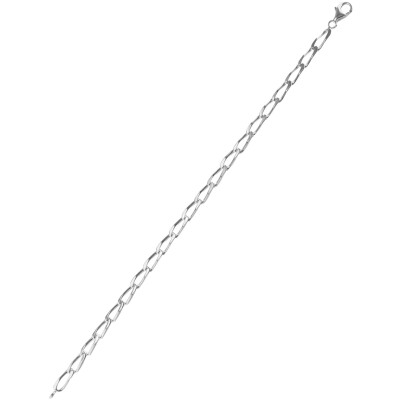 Bracelet chaîne maille cheval en argent rhodié
