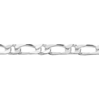 Chaîne maille alternée en argent rhodié