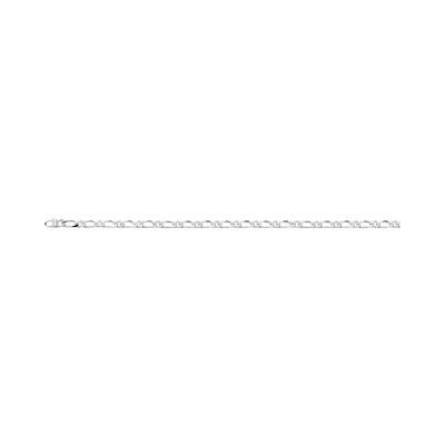 Chaîne maille alternée en argent rhodié