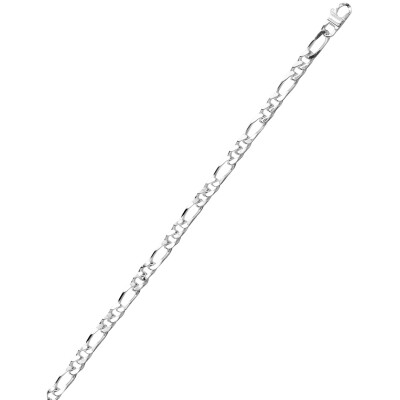 Bracelet chaîne maille alternée en argent rhodié