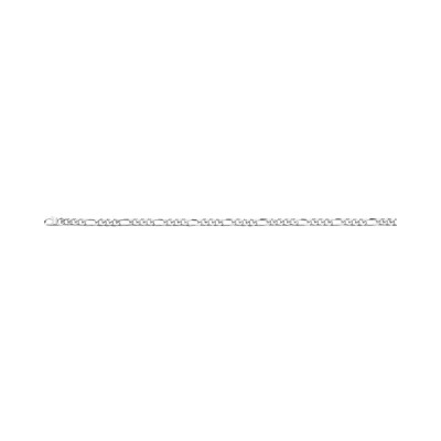 Bracelet chaîne maille alternée en argent rhodié, taille 19cm