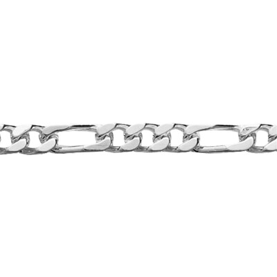 Chaîne maille alternée en argent rhodié