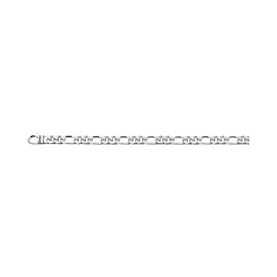 Bracelet chaîne maille alternée en argent rhodié