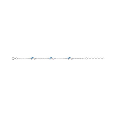 Bracelet en argent rhodié, taille 17cm