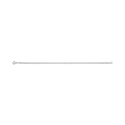 Chaîne maille forçat ronde en argent rhodié