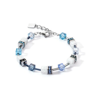 Bracelet Cœur de Lion GeoCUBE en acier, cristaux et strass