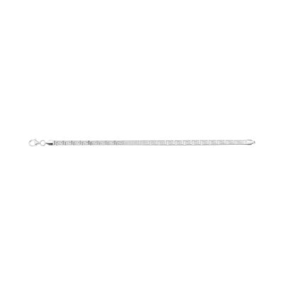 Bracelet herringbone miroir à graver en argent rhodié