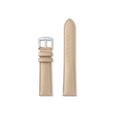 Bracelet montre Rochet New York en cuir satiné rose poudré, anse d'clic - 12mm