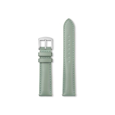 Bracelet montre Rochet New York en cuir satiné lichen, anse d'clic - 16mm