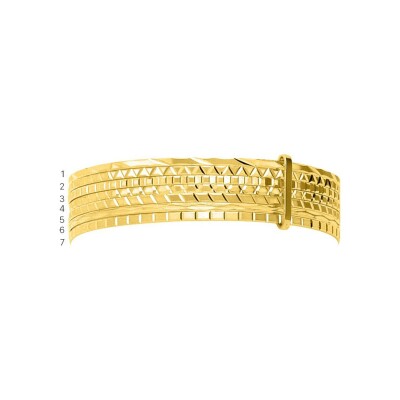 Bracelet Jonc semainier gravé en or jaune