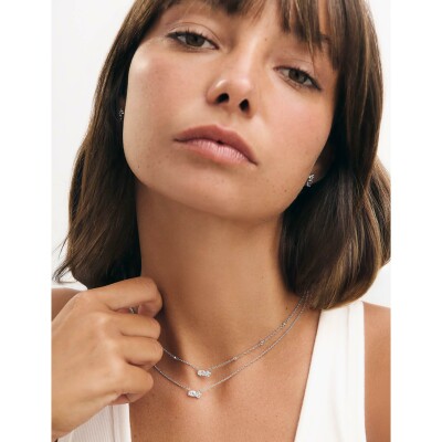Collier Murat Royale Twist en argent rhodié et oxyde de zirconium