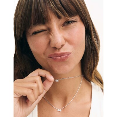 Collier Murat Royale Twist en argent rhodié et oxyde de zirconium
