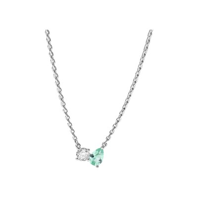 Collier Murat Toi&Moi Twist en argent rhodié et oxydes de zirconium