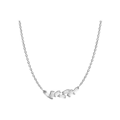 Collier Murat Miroir Twist en argent rhodié et oxydes de zirconium