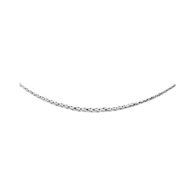 Collier maille palmier en argent rhodié