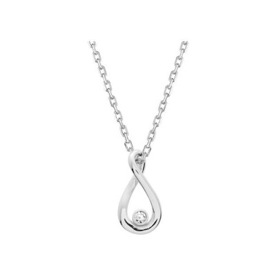 Collier en argent rhodié et oxyde de zirconium