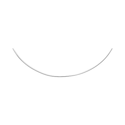 Collier câble en argent rhodié, taille 42cm