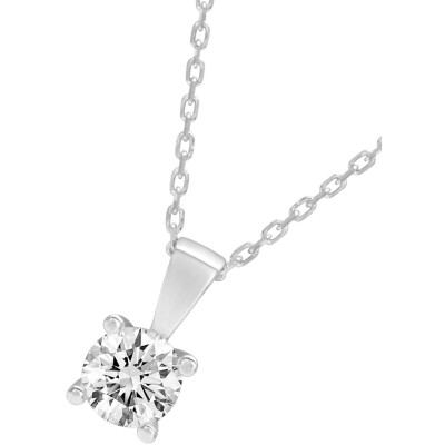 Collier en argent rhodié et oxyde de zirconium, taille 42cm