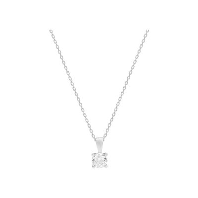 Collier en argent rhodié et oxyde de zirconium