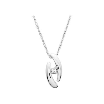 Collier en argent rhodié et oxyde de zirconium