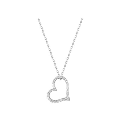 Collier en argent rhodié et oxyde de zirconium