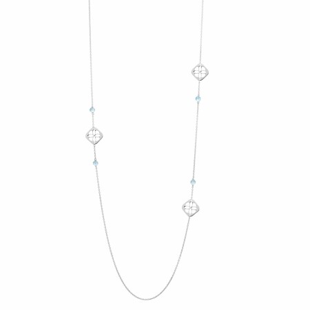 Collier sautoir Murat en argent et topaze bleue