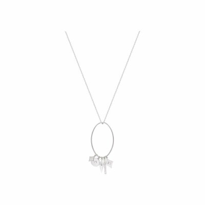 Collier Murat en argent rhodié et oxydes de zirconium