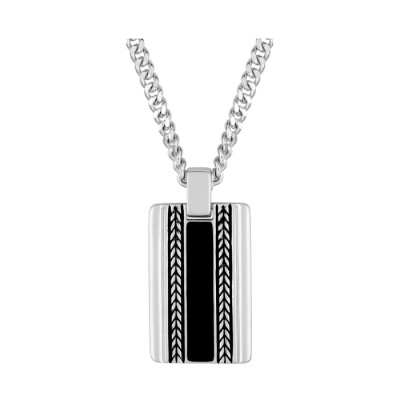 Collier en argent, rhodium et laque noire