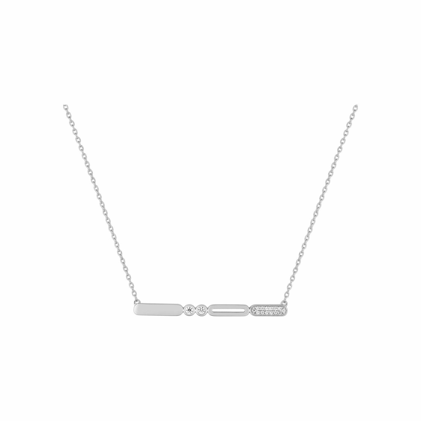 Collier Murat en argent rhodié et oxydes de zirconium