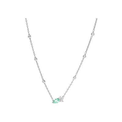 Collier Murat Classic twist en argent rhodié et oxydes de zirconium