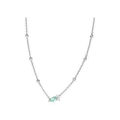 Collier Murat Classic twist en argent rhodié et oxydes de zirconium