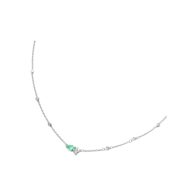 Collier Murat Classic twist en argent rhodié et oxydes de zirconium