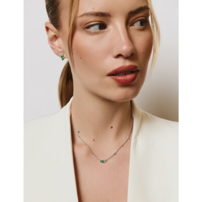 Collier Murat Classic twist en argent rhodié et oxydes de zirconium