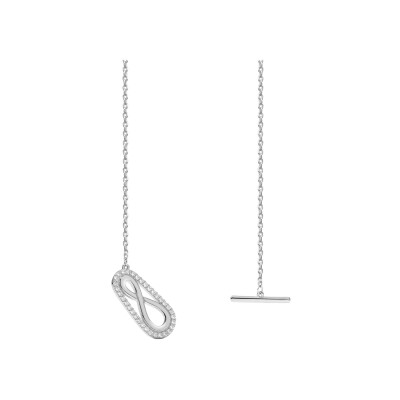 Collier Murat L'Infini en argent rhodié et oxydes de zirconium
