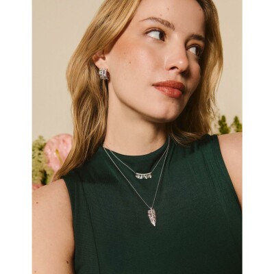 Collier Murat Les Fougéres en argent rhodié et oxydes de zirconium